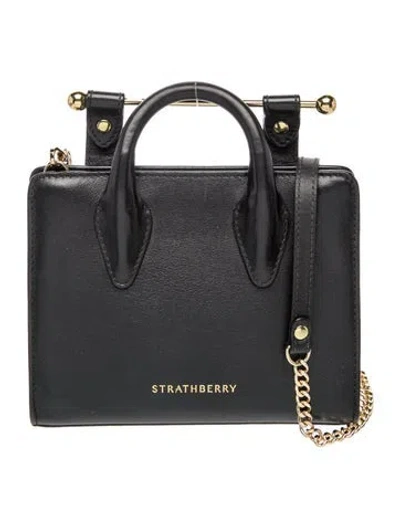 Pre-owned Strathberry Leather Mini Tote Mini In Black