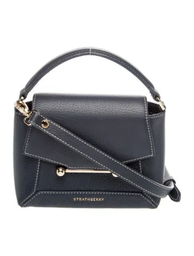 Pre-owned Strathberry Leather Mosaic Nano In Blue