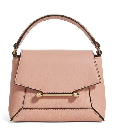 Strathberry Leather Mosaic Nano Top-handle Bag In Peony