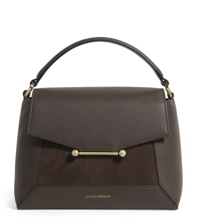 Strathberry Leather Mosaic Top-handle Bag In Brown