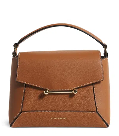 Strathberry Leather Mosaic Top-handle Bag In Brown