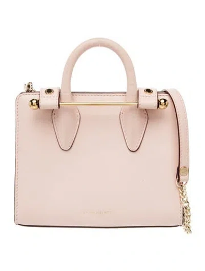 Pre-owned Strathberry Leather Nano Leather Tote In Pink