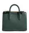 Strathberry Leather Nano Tote Bag In Green