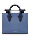 Strathberry Leather Nano Tote In Navy Sea Blue Multi