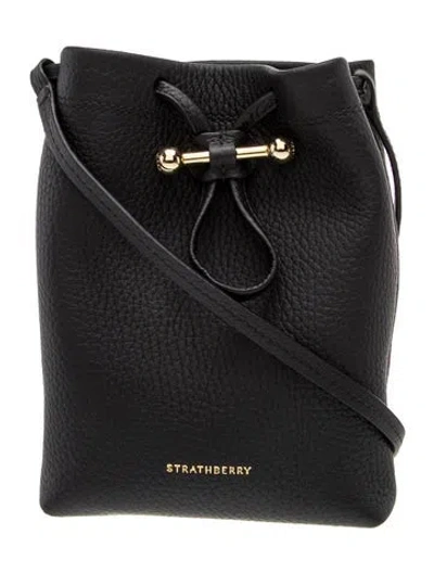 Pre-owned Strathberry Leather Osette In Black