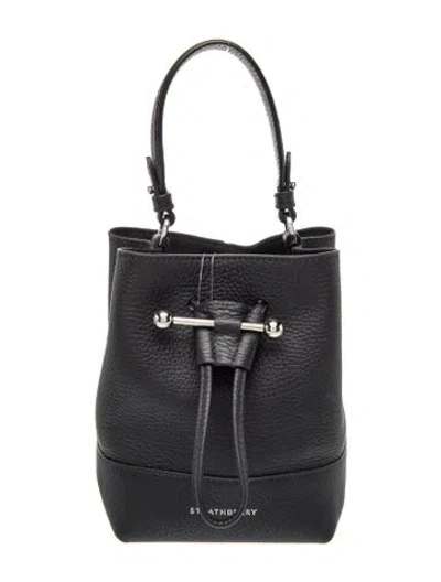 Pre-owned Strathberry Leather Osette Midi Pouch In Black