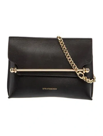 Pre-owned Strathberry Leather Shoulder Bag In Black