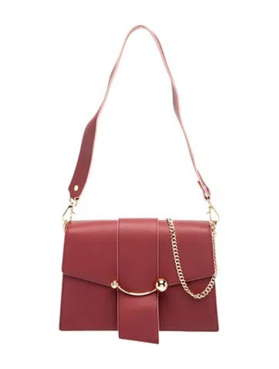 Pre-owned Strathberry Leather Shoulder Bag In Burgundy