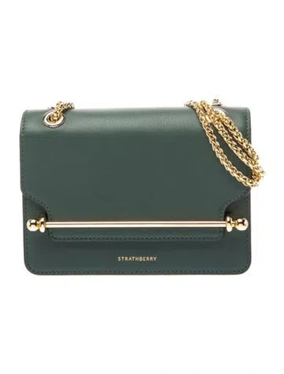 Pre-owned Strathberry Leather Shoulder Bag In Green