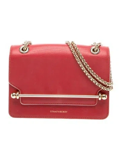 Pre-owned Strathberry Leather Shoulder Bag In Red