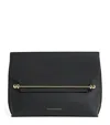 Strathberry Stylist Metal Bar Leather Clutch Bag In Black