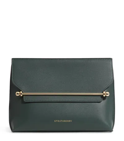 Strathberry Leather Stylist Clutch Bag In Green