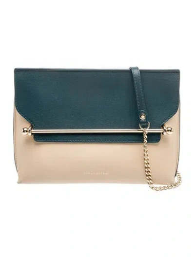Pre-owned Strathberry Leather Stylist W/ Chain In Blue/neutrals