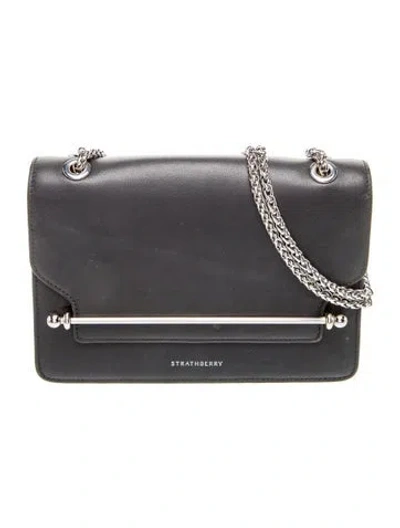 Pre-owned Strathberry Leather Top Handle Bag In Black