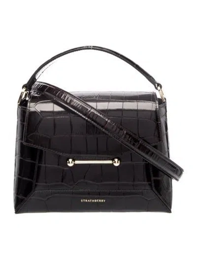 Pre-owned Strathberry Leather Top Handle Bag In Black
