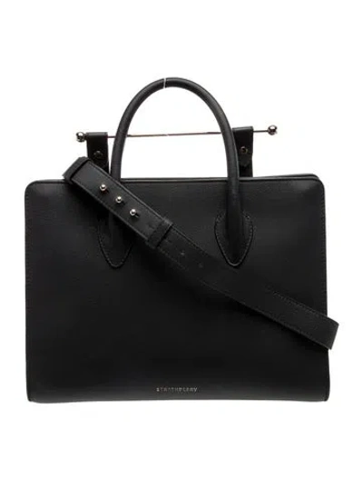 Pre-owned Strathberry Leather Top Handle Bag In Black