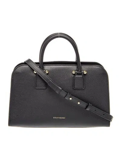 Pre-owned Strathberry Leather Top Handle Bag In Black