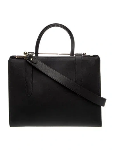 Pre-owned Strathberry Leather Top Handle Bag In Black