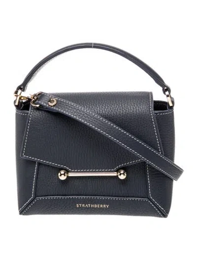 Pre-owned Strathberry Leather Top Handle Bag In Black