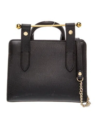 Pre-owned Strathberry Leather Top Handle Bag In Black