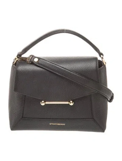 Pre-owned Strathberry Leather Top Handle Bag In Black