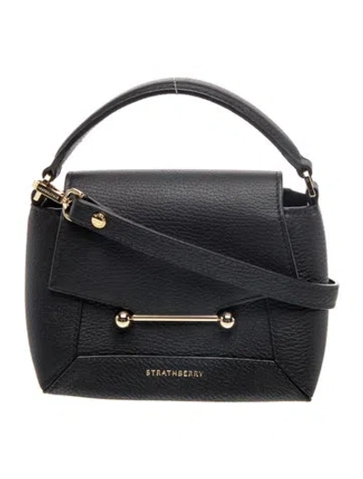 Pre-owned Strathberry Leather Top Handle Bag In Black
