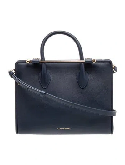 Pre-owned Strathberry Leather Top Handle Bag In Blue