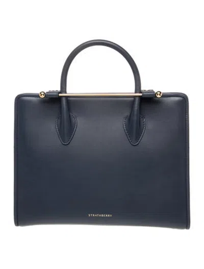 Pre-owned Strathberry Leather Top Handle Bag In Blue