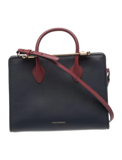 Pre-owned Strathberry Leather Top Handle Bag In Blue