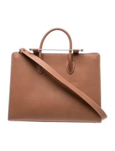 Pre-owned Strathberry Leather Top Handle Bag In Brown