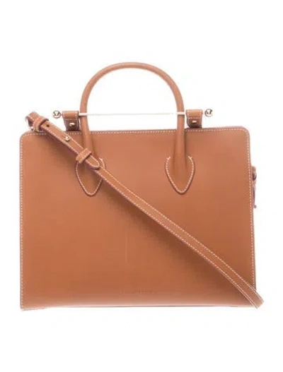 Pre-owned Strathberry Leather Top Handle Bag In Brown