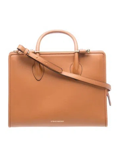 Pre-owned Strathberry Leather Top Handle Bag In Brown