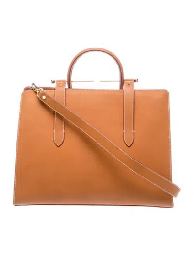 Pre-owned Strathberry Leather Top Handle Bag In Brown