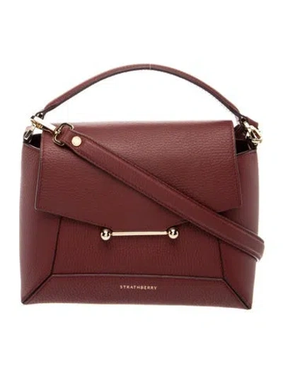 Pre-owned Strathberry Leather Top Handle Bag In Burgundy