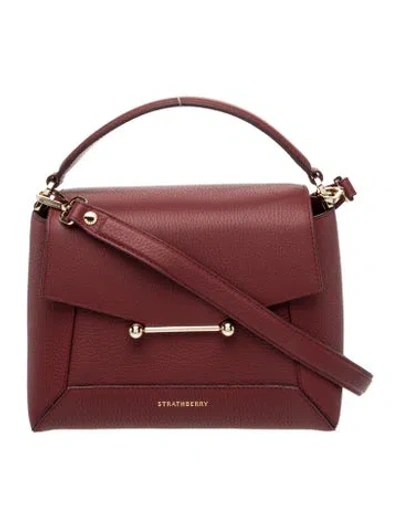 Pre-owned Strathberry Leather Top Handle Bag In Burgundy