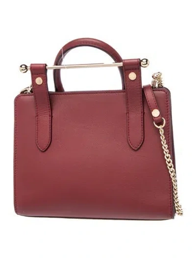Pre-owned Strathberry Leather Top Handle Bag In Burgundy