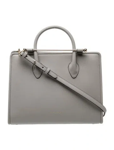 Pre-owned Strathberry Leather Top Handle Bag In Gray