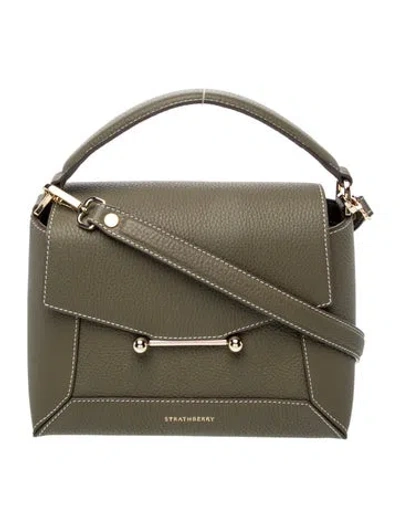 Pre-owned Strathberry Leather Top Handle Bag In Green