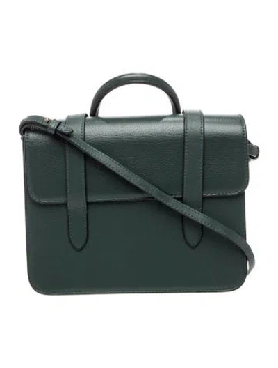 Pre-owned Strathberry Leather Top Handle Bag In Green