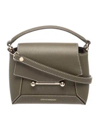 Pre-owned Strathberry Leather Top Handle Bag In Green