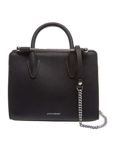 Pre-owned Strathberry Leather Top Handle Bag Mini 2024 In Black