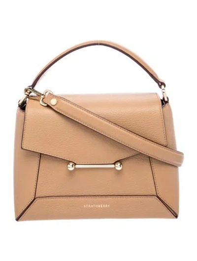Pre-owned Strathberry Leather Top Handle Bag In Neutral