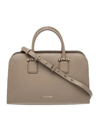 Pre-owned Strathberry Leather Top Handle Bag In Neutral