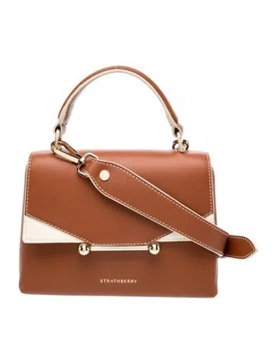 Pre-owned Strathberry Leather Top Handle Bag In Neutral