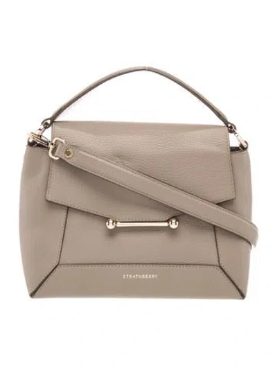 Pre-owned Strathberry Leather Top Handle Bag In Neutral
