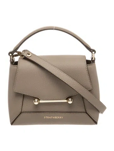 Pre-owned Strathberry Leather Top Handle Bag In Neutral