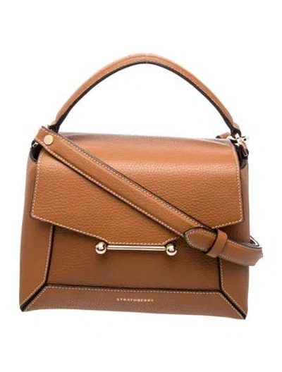 Pre-owned Strathberry Leather Top Handle Bag In Neutrals