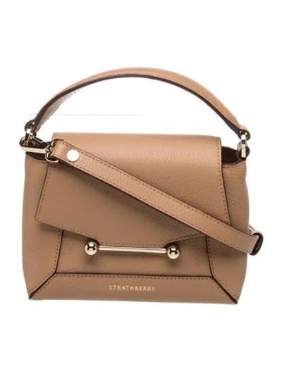 Pre-owned Strathberry Leather Top Handle Bag In Neutrals