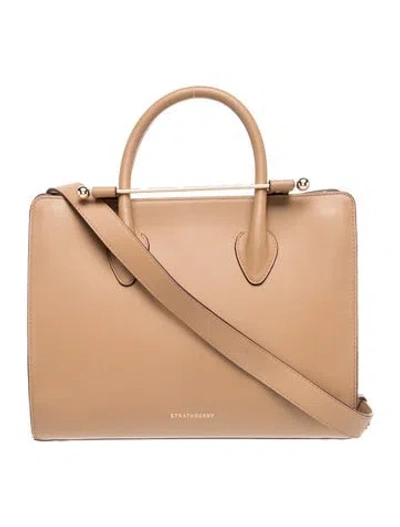 Pre-owned Strathberry Leather Top Handle Bag In Neutrals