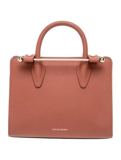 Pre-owned Strathberry Leather Top Handle Bag In Neutrals
